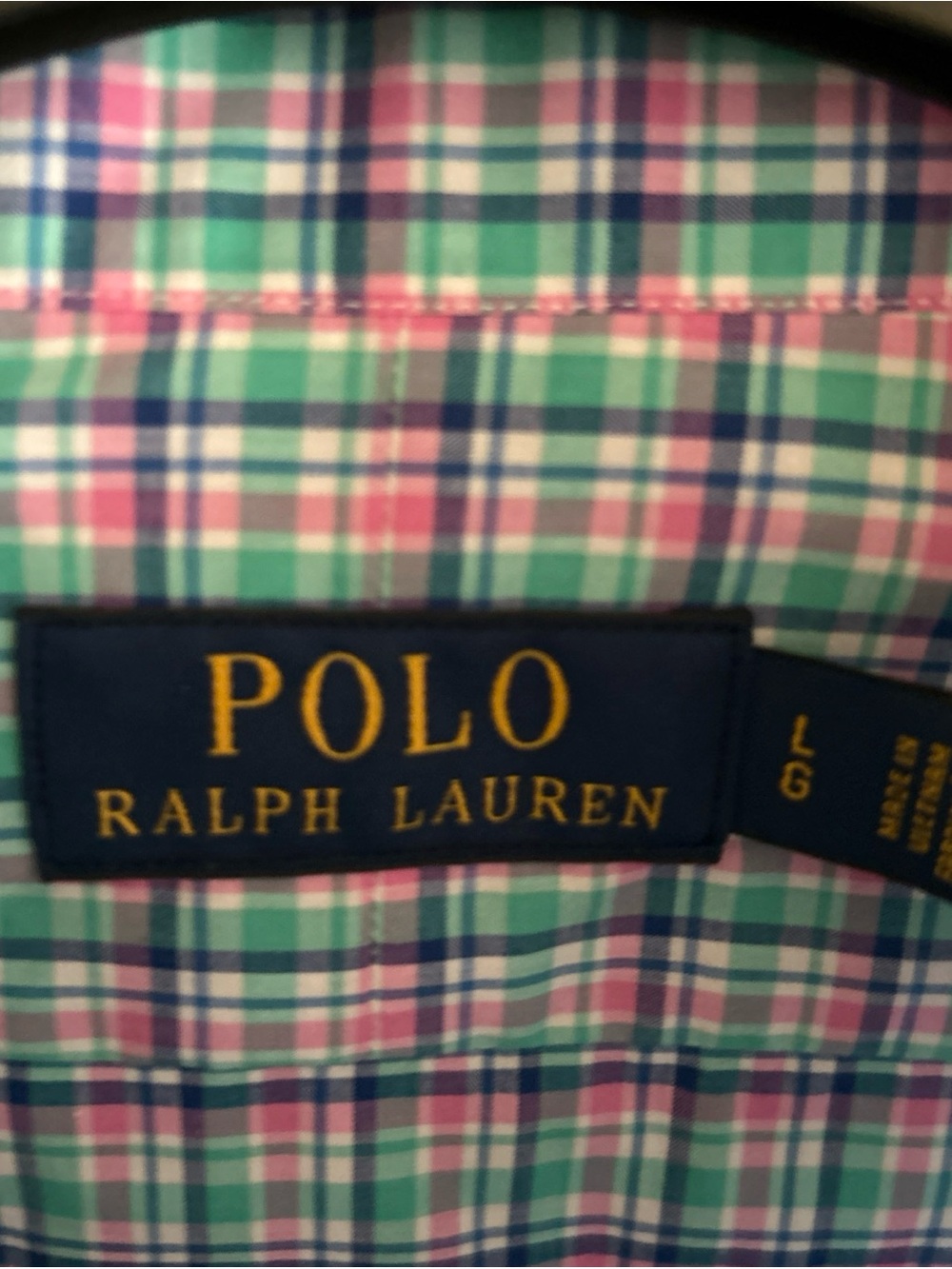 Polo by Ralph Lauren Green, Pink & Blue Plaid Button-Down Shirt